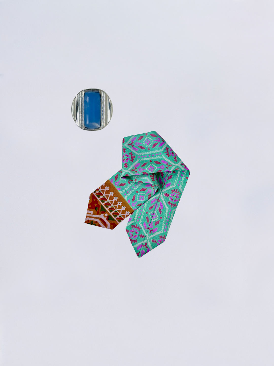 Bracelet luz sari myna argent bleu cristallo