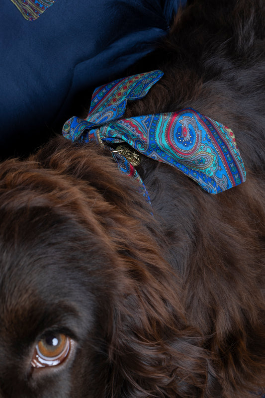Foulard de soie Bleu cachemire