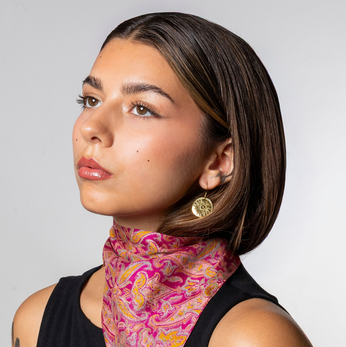 Foulard de soie Rose Indien