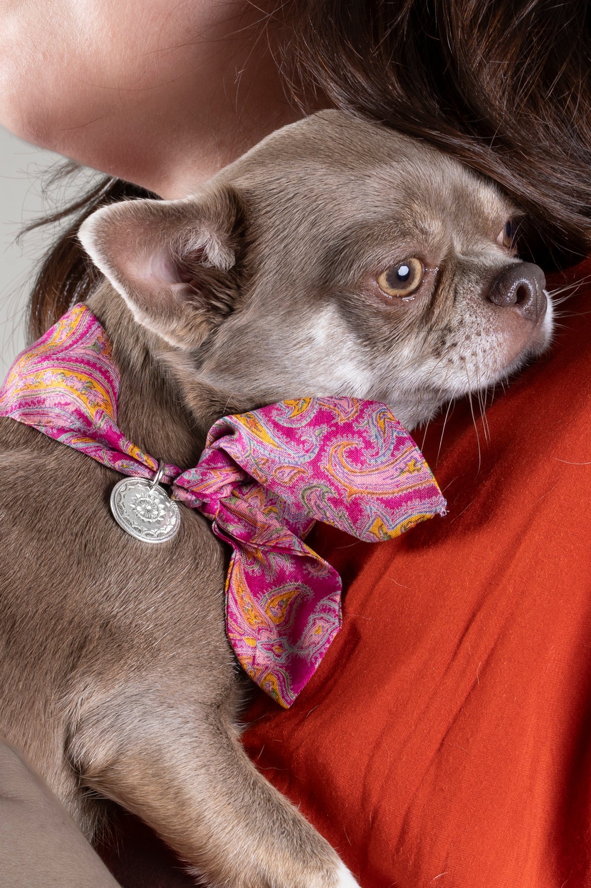 Foulard de soie Rose Indien