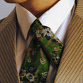 Charger l'image dans la visionneuse de la galerie, Foulard de soie Vert fleuri
