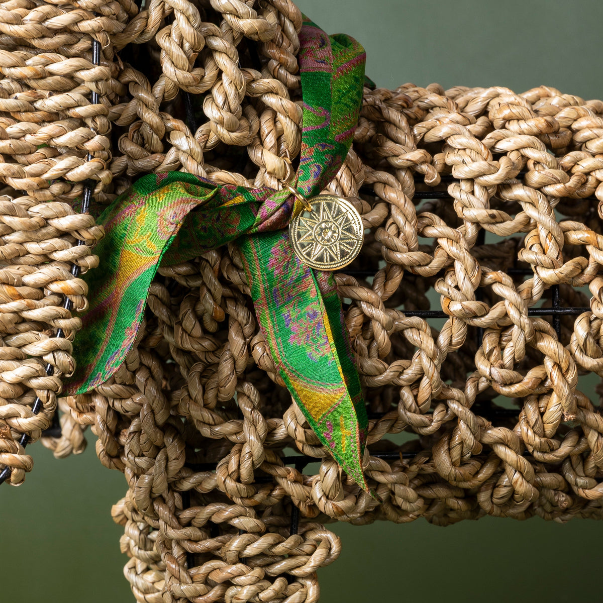 Foulard de soie Kaki