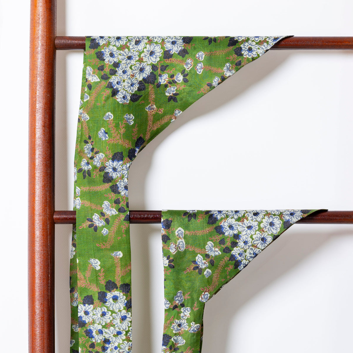 Foulard de soie Vert fleuri